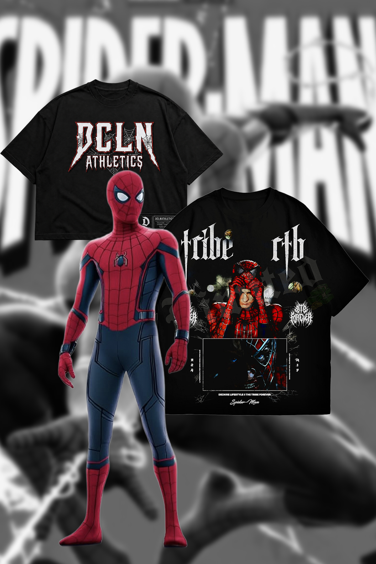 DCLN ATHLETICS – Spider Web Oversized Tee